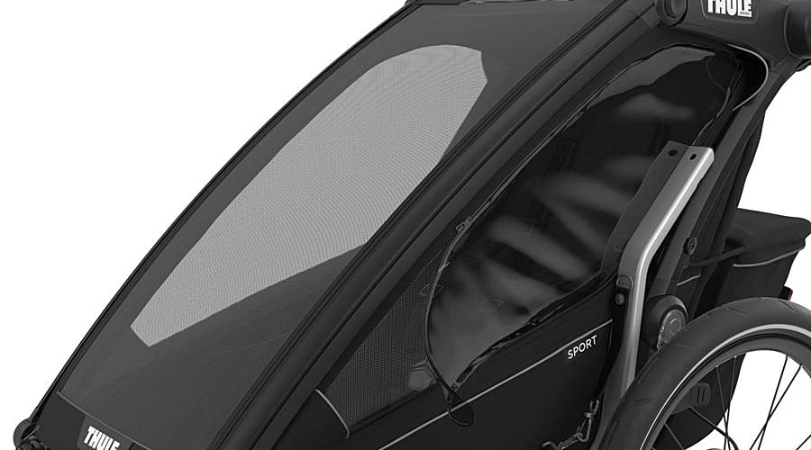 thule _chariot_ sport 2 seitliche fensterabdeckung abnehmbar