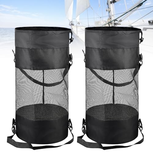 Pfandflaschen Sammelbehälter, 2 Stück Pfandbehälter mit Loch, Flaschensammler mit Deckel, Pfandflaschen Aufbewahrung, Leergut Sammelbehälter, Pfandflaschen Behälter für Camping Garten Küche